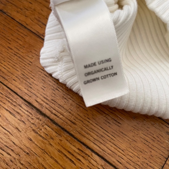 Agolde White Thick Ribbed Mina Organic Cotton - Tank Top -  Size Medium - Picture 8 of 9